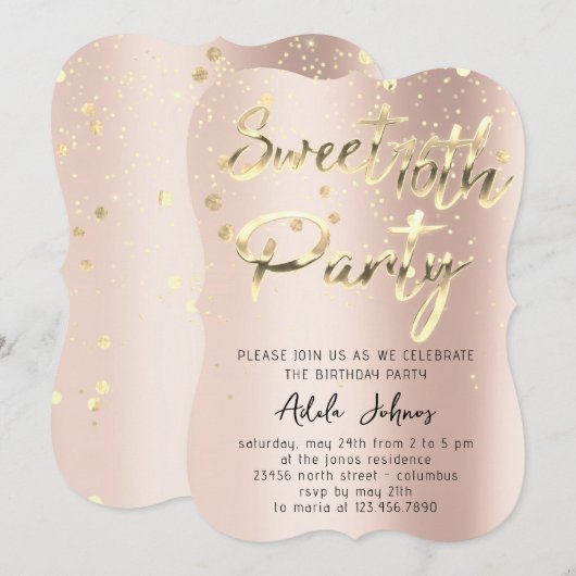 Onmiddellijk downloaden Roos Gold van thuisdag Kaart (Voorkant / Achterkant)