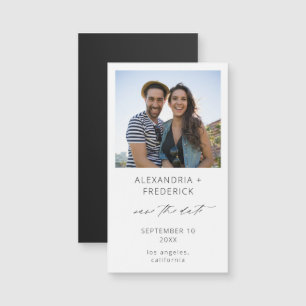 Onmiddellijk Foto White Chic Save the Date Magnet 