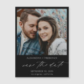 Onmiddellijk Foto zwart Chic Opslaan Datum Magnet (Voorkant)