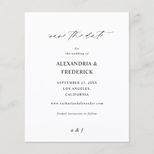 Onmiddellijk foto zwart-wit Bargin Save the Date (Achterkant)