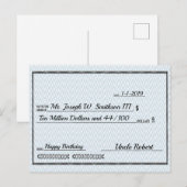 Onmiddellijk Millionaire Controle om het even welk Briefkaart (Voorkant / Achterkant)