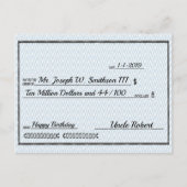 Onmiddellijk Millionaire Controle om het even welk Briefkaart (Voorkant)