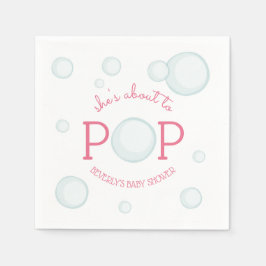 Onmiddellijk Pop Bubbles Baby shower Roze Servet