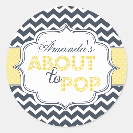 Onmiddellijk Pop Chic Chevron Baby shower Stickers (Voorkant)