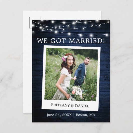 Onmiddellijke aankondiging van ruw hout met camera briefkaart (Voorkant / Achterkant)