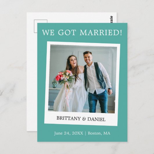 Onmiddellijke camera Aankondiging van fotoweddensc Briefkaart (Voorkant / Achterkant)