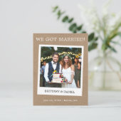 Onmiddellijke camera Foto Kraft Wedding Announding Briefkaart (Staand voorkant)