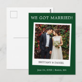 Onmiddellijke camera Foto Weddenschap Groen Briefkaart (Voorkant / Achterkant)