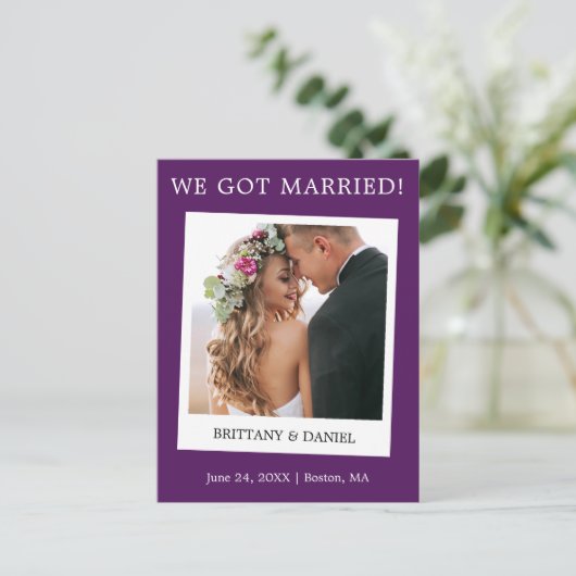 Onmiddellijke camera Fotobruiloft Aankondiging Paa Briefkaart (Staand voorkant)