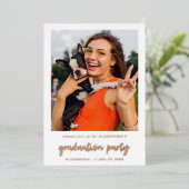 Onmiddellijke foto Verticaal White 2 Graduparty Folie Uitnodiging (Staand Voorkant)