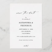 Onmiddellijke foto White Chic Save the Date Black Folie Uitnodiging (Achterkant)