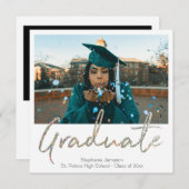 Onmiddellijke fotografie Zilver Glitter kondigen a Kaart (Voorkant / Achterkant)