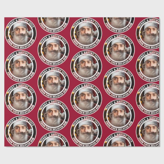 Onmiddellijke kerstman! Voeg gewoon je gezicht toe Cadeaupapier (Vlak)