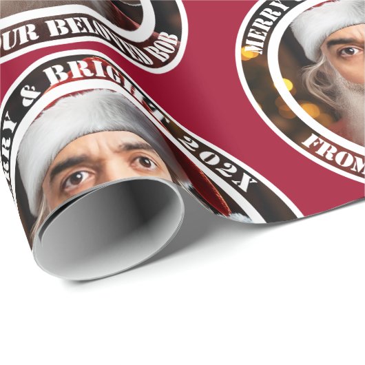 Onmiddellijke kerstman! Voeg gewoon je gezicht toe Cadeaupapier (Rol Hoek)