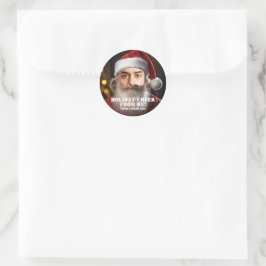 Onmiddellijke kerstman! Voeg gewoon je gezicht toe Ronde Sticker