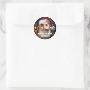 Onmiddellijke kerstman! Voeg gewoon je gezicht toe Ronde Sticker