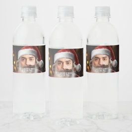 Onmiddellijke kerstman! Voeg gewoon je gezicht toe Waterfles Etiket