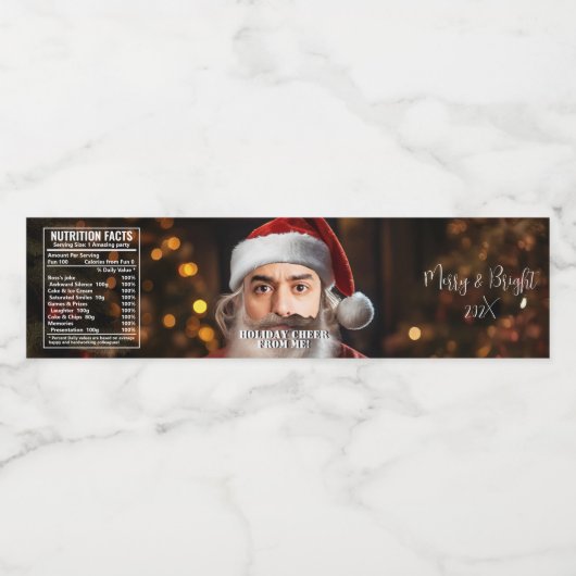 Onmiddellijke kerstman! Voeg gewoon je gezicht toe Waterfles Etiket (Enkel label)