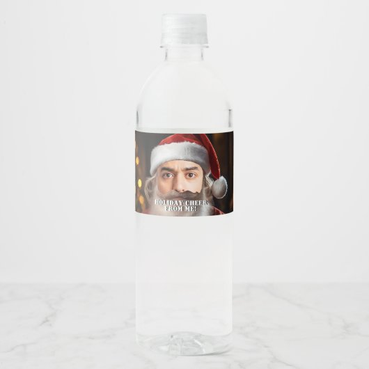 Onmiddellijke kerstman! Voeg gewoon je gezicht toe Waterfles Etiket (Voorkant)