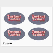 ONMIDDELLIJKE LESBIENSE OVALE STICKER (Vel)