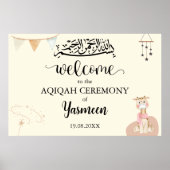 Onmiddellijke Leuke Aqiqah Aqeeqah Welkom Poster t (Voorkant)