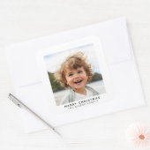 Onmiddellijke witte foto-galerij, prettige kerst vierkante sticker (Envelop)