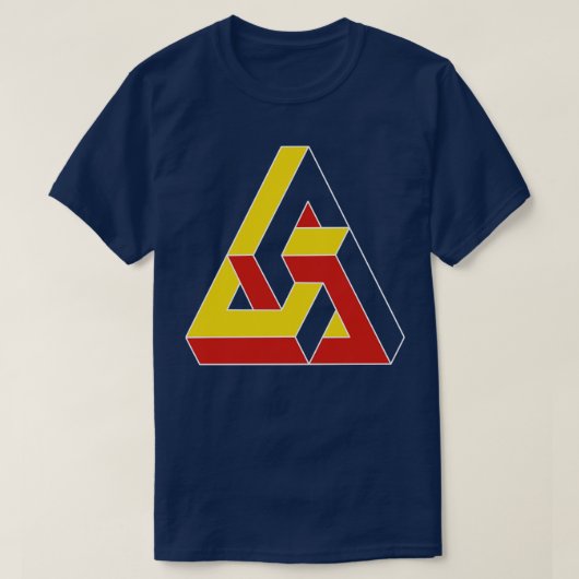 Onmogelijk driehoekig 3D-object T-shirt (Design voorkant)