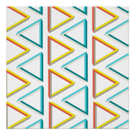 Onmogelijk driehoekig grijs patroon poster