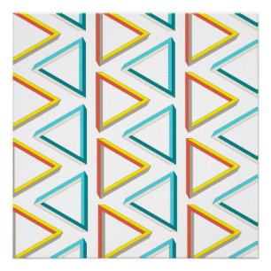 Onmogelijk driehoekig grijs patroon poster