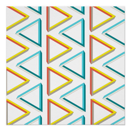 Onmogelijk driehoekig grijs patroon poster (Voorkant)