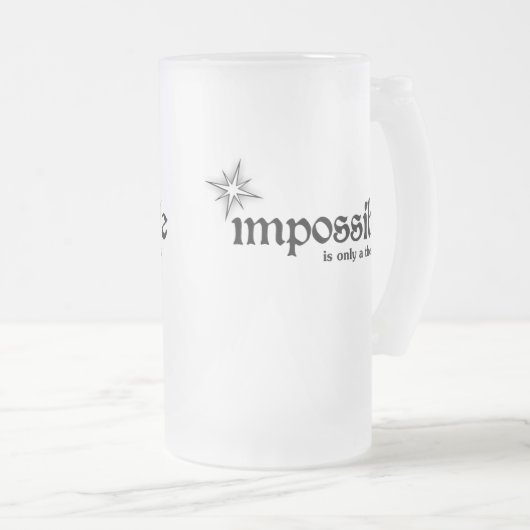 Onmogelijk is alleen een theoretische inspiratie matglas bierpul (Voorkant rechts)