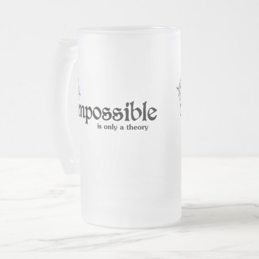 Onmogelijk is alleen een theoretische inspiratie matglas bierpul (Voorkant links)