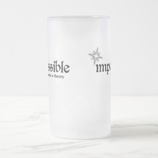 Onmogelijk is alleen een theoretische inspiratie matglas bierpul (Center)