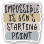 Onmogelijk is Gods startpunt, Christelijk, Sticker (Voorkant)