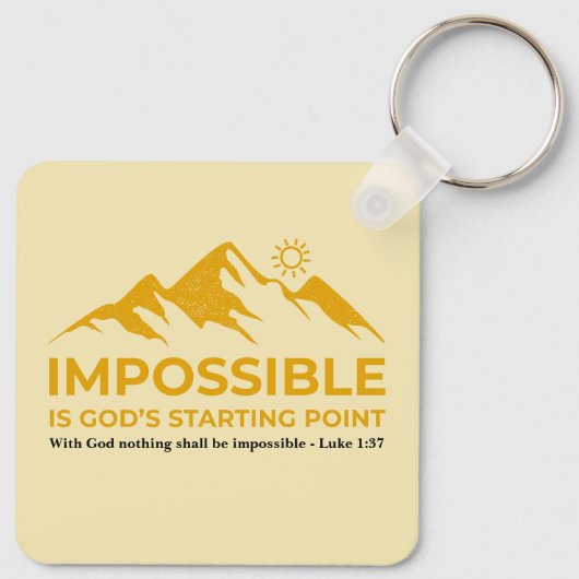 Onmogelijk is Gods uitgangspunt, inspirerend Sleutelhanger (Achterkant)