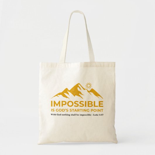 Onmogelijk is Gods uitgangspunt, inspirerend Tote Bag (Voorkant)