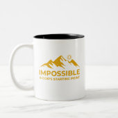 Onmogelijk is Gods uitgangspunt, Inspirerend Tweekleurige Koffiemok (Links)