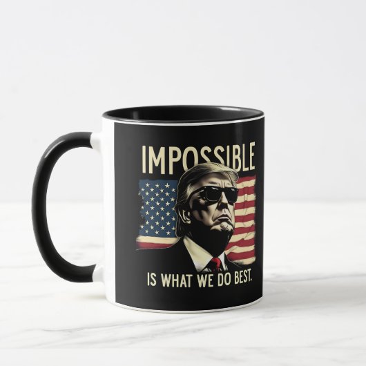Onmogelijk is wat we het beste doen Trump 4 juli Mok (Links)