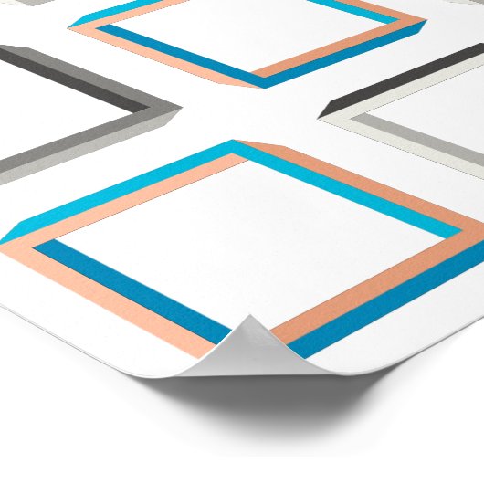 Onmogelijk kwadraten elegant geometrisch patroon poster (Hoek)