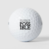 Onmogelijk voor mogelijk Christelijk kunstcitaat A Golfballen (Voorkant)