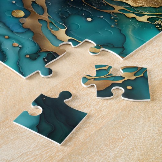 Onmogelijke abstracte marmeren legpuzzel (Zijkant)