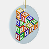 Onmogelijke constructie van een driehoek op blauw keramisch ornament (Rechts)