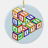 Onmogelijke constructie van een driehoek op blauw keramisch ornament (Achterkant)