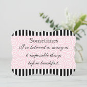 Onmogelijke dingen zwart en roze kaart (Staand voorkant)