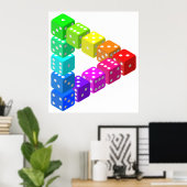 Onmogelijke driehoek Dice Poster (Thuiskantoor)