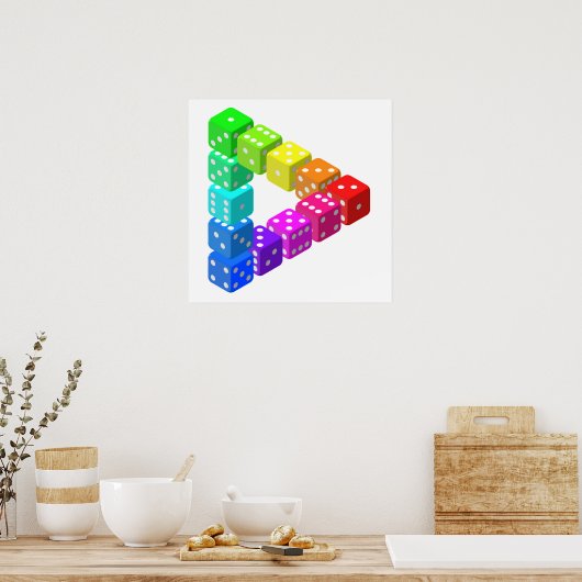 Onmogelijke driehoek Dice Poster (Keuken)