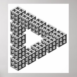 Onmogelijke driehoek optische verlichting poster