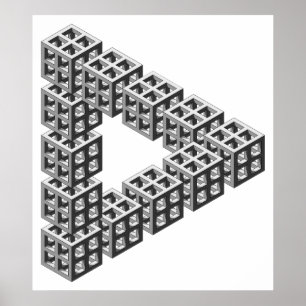 Onmogelijke driehoek optische verlichting poster