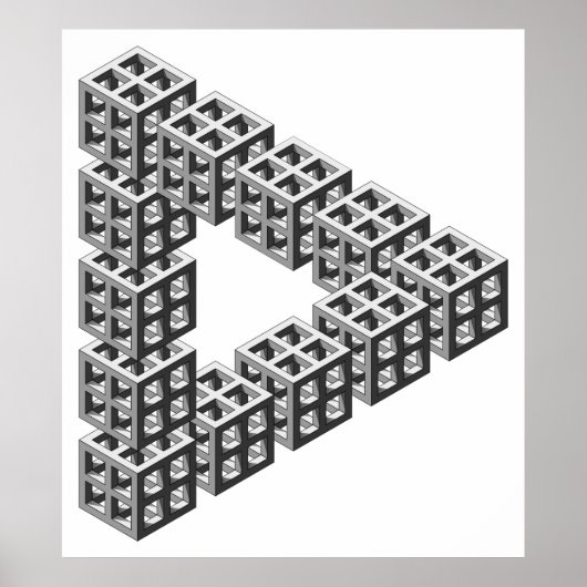 Onmogelijke driehoek optische verlichting poster (Voorkant)
