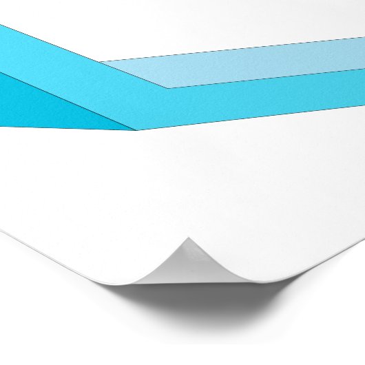 Onmogelijke geometrie: blauwe hexagon. poster (Hoek)